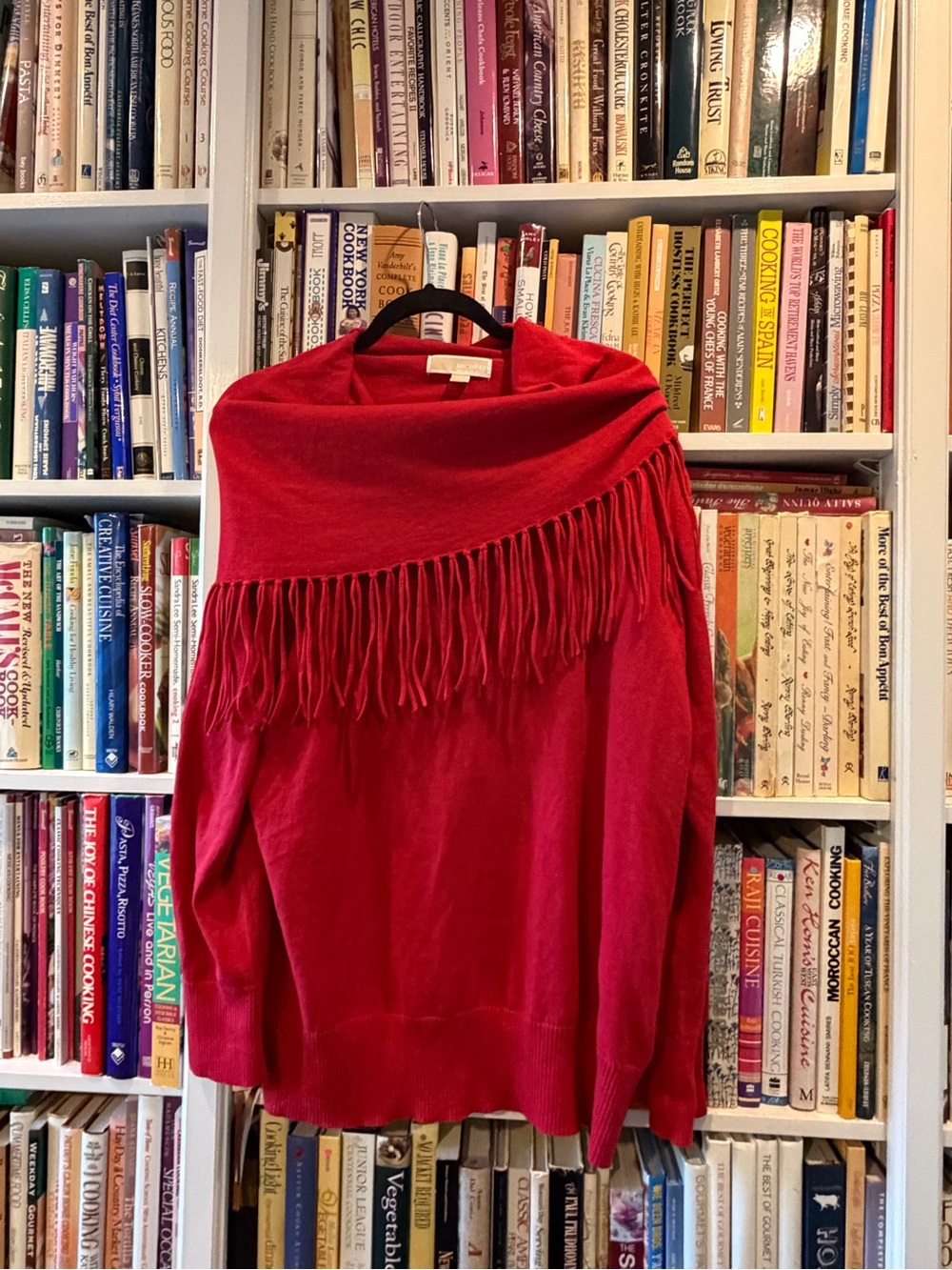 Michael Kors Red Fringe Sweater